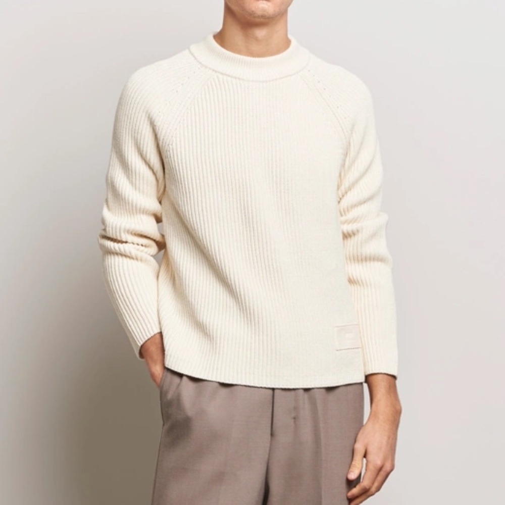 AMI Heavy Knitted Crew Neck  Ivory size L